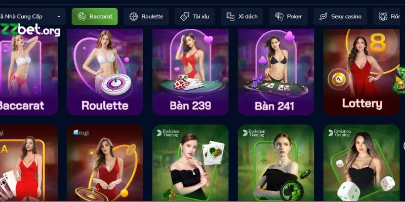 Các sảnh cược casino Zbet